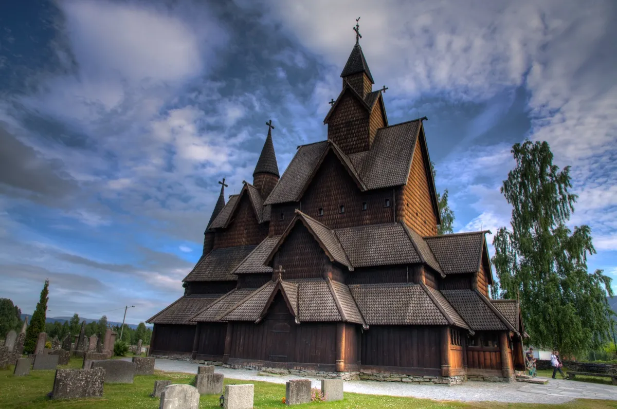 Heddal Stabkirche in der Telemark, Norwegen